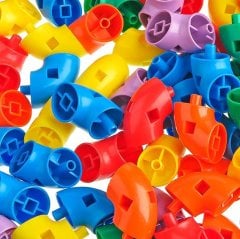 Akrobatik Yapı Blokları 61 Parça (Anaokulu Yapı İnşa Oyuncakları)