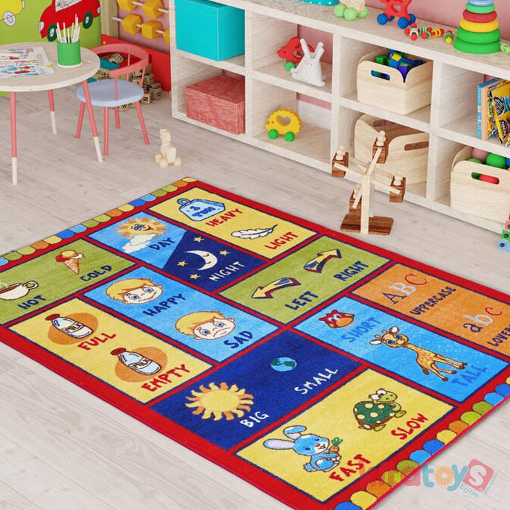 Kontrast 200x290 Confetti  Kırmızı Bukle Anaokulu Kreş Çocuk Halısı