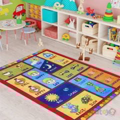 Kontrast 133x190 Confetti Kırmızı Bukle Anaokulu Kreş Çocuk Halısı