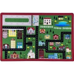 City (Town) Yeşil Bukle 133x190 Anaokulu Halısı