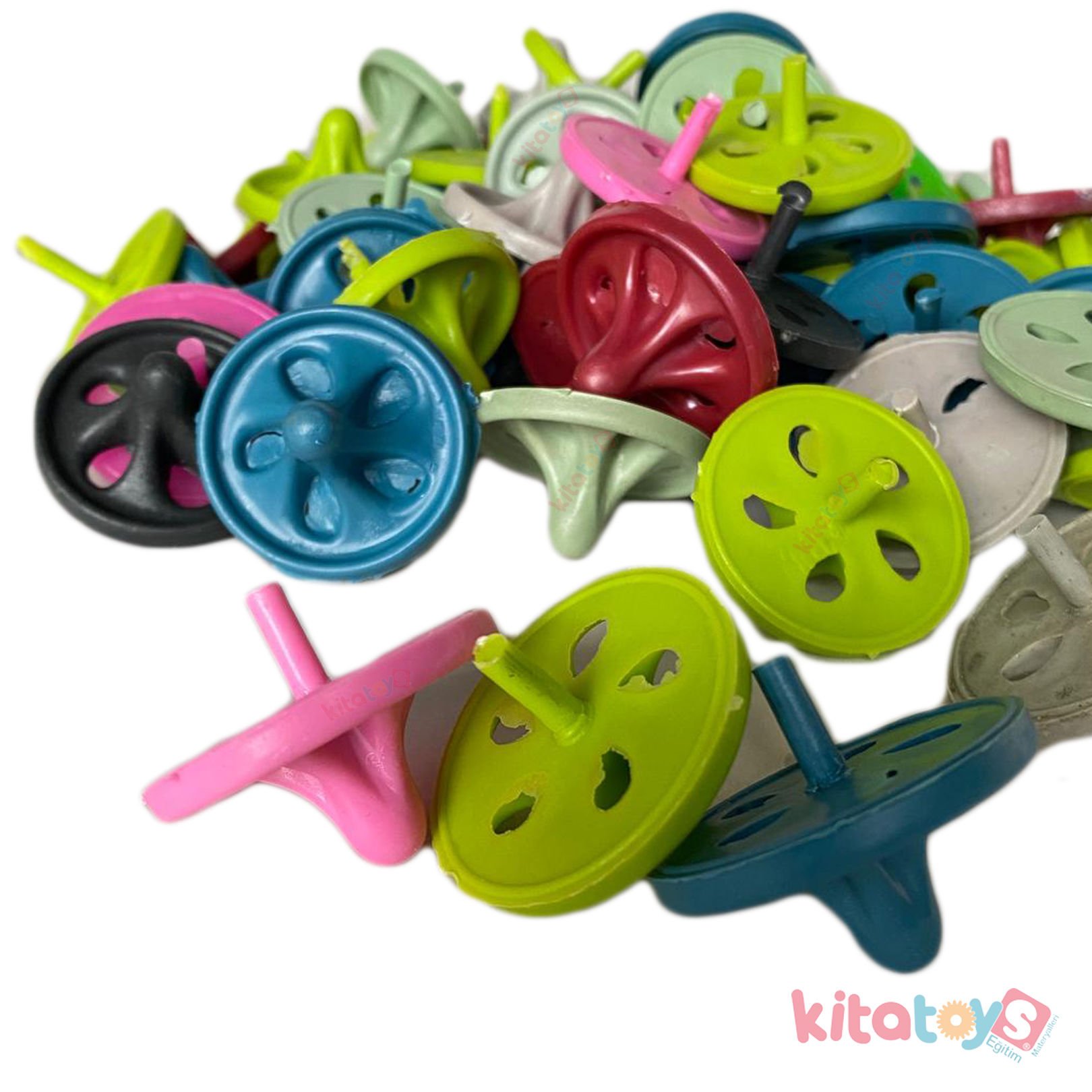 Parmak Topaç 48'Li (Mini El Çevirmeli) Plastik Nostaljik Oyuncak