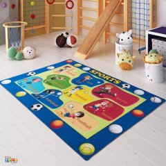 Sports Mavi Bukle 200x290 Çocuk Halısı