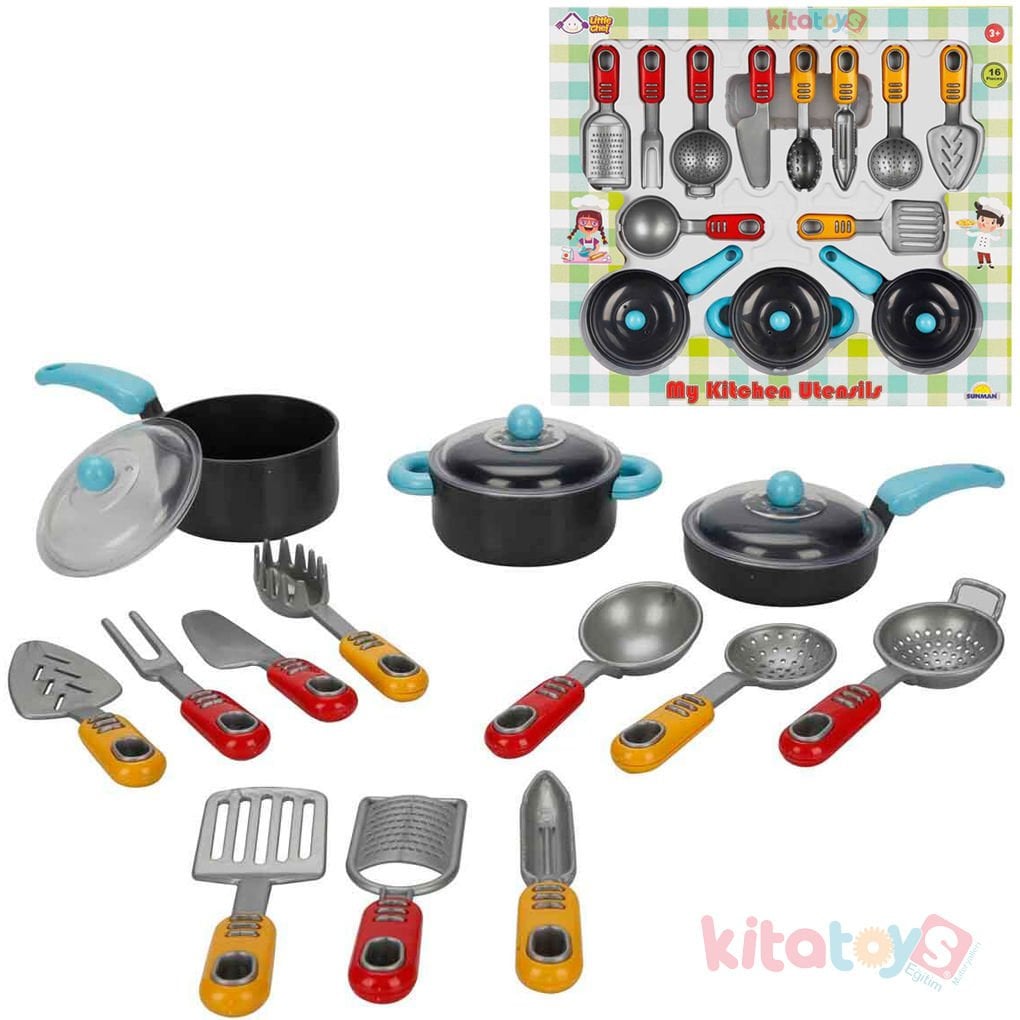 Mutfak Gereçleri Seti 16 Parça Little Chef Yemek Oyuncakları 46814