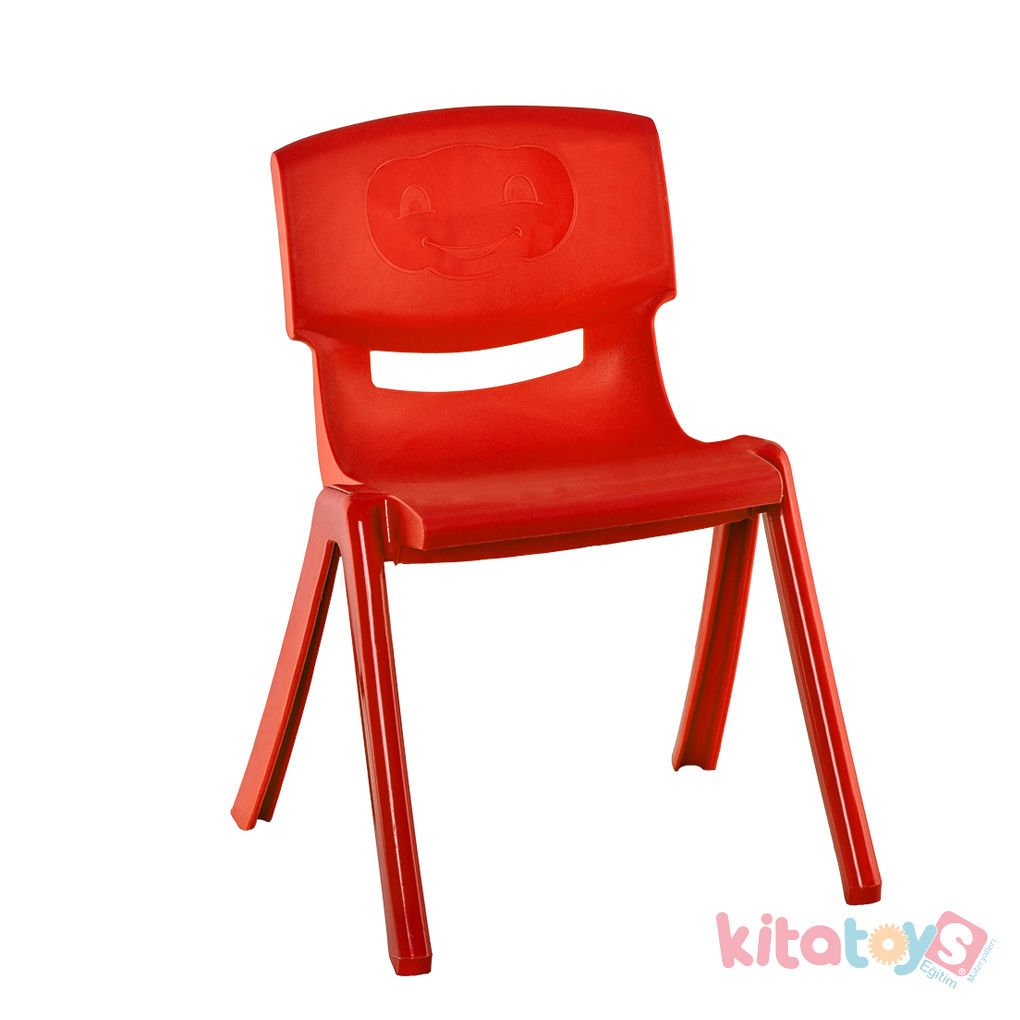 Anaokulu Kreş Sandalyesi Jumbo 515 (Kırılmaz Plastik Çocuk Koltuğu) 34 cm Kırmızı