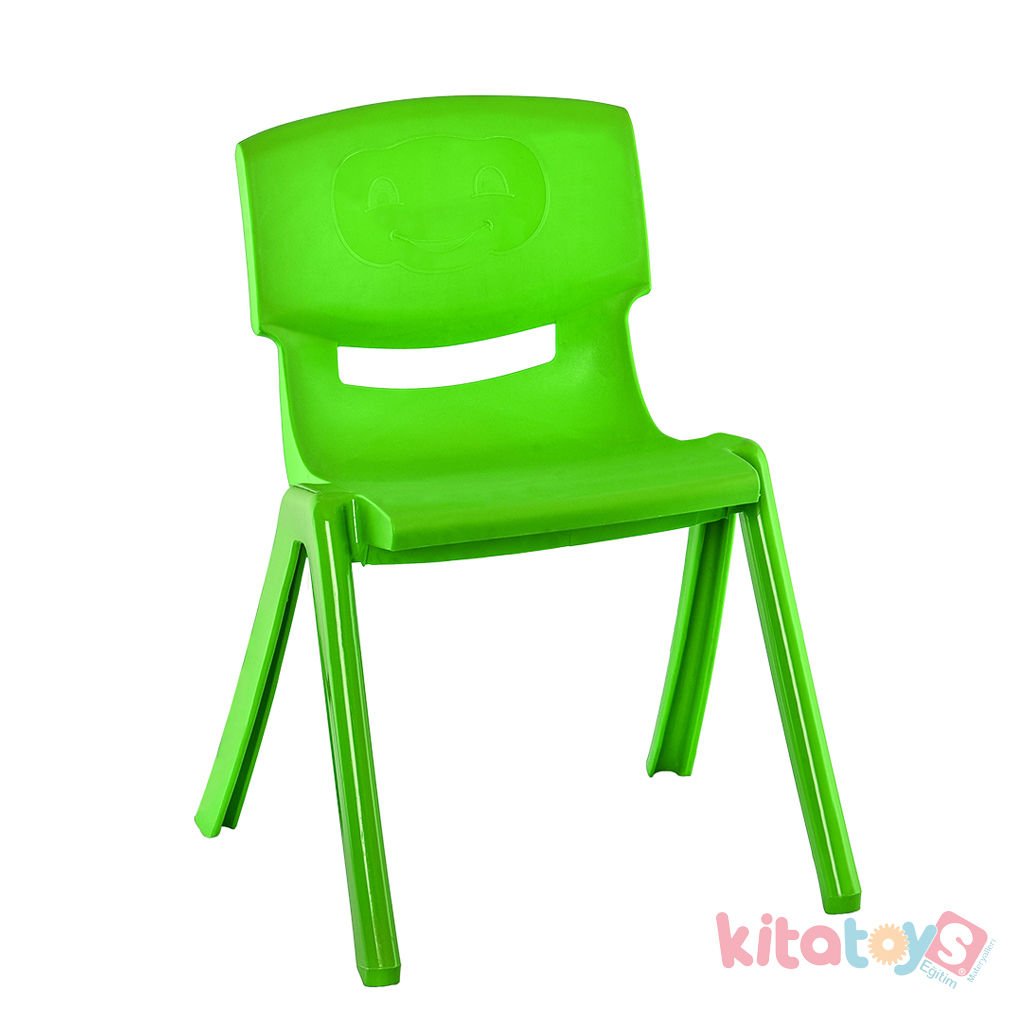 Anaokulu Kreş Sandalyesi Jumbo 515 (Kırılmaz Plastik Çocuk Koltuğu) 34 cm Yeşil