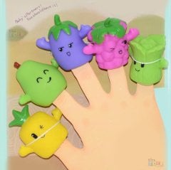 Meyveler Sebzeler Soft Parmak Kuklaları 5'Li Seti 2.Seri