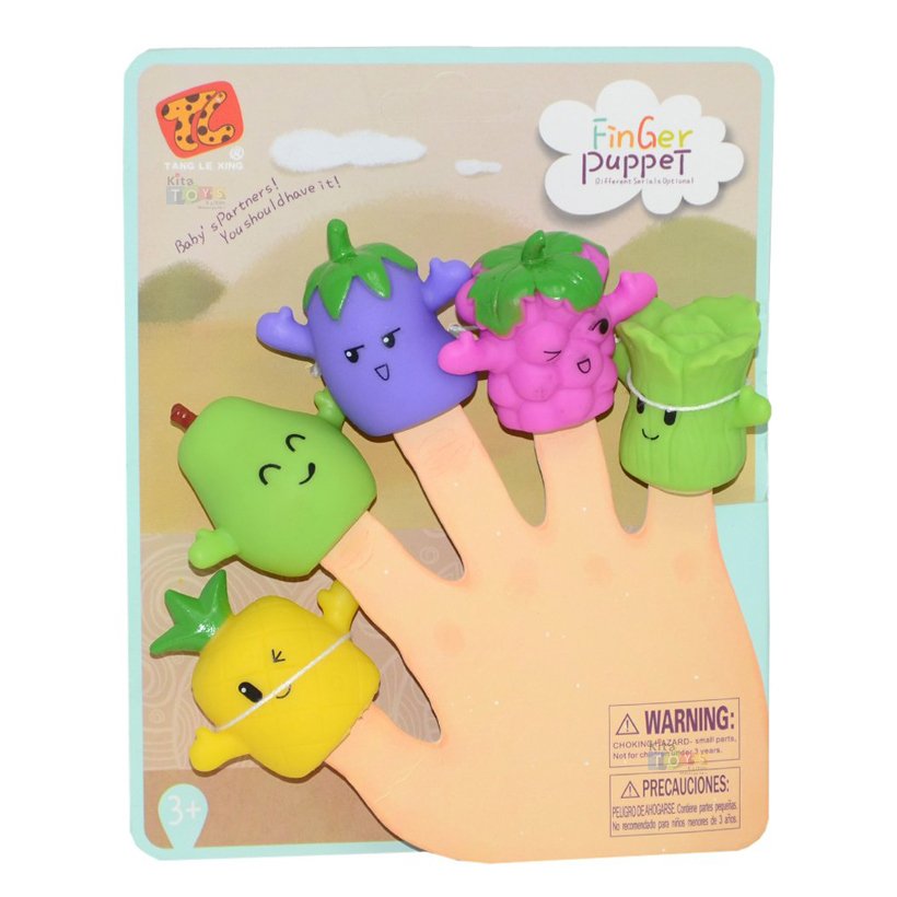 Meyveler Sebzeler Soft Parmak Kuklaları 5'Li Seti 2.Seri