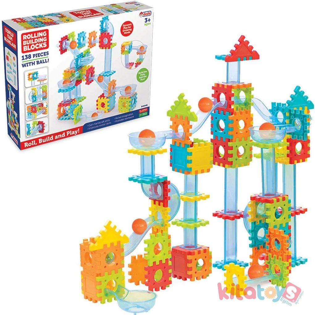 Toplu Yapı Blokları 138 Parça Eğitici Oyuncak Lego Top Yuvarlamalı (04046 Dede Fentoys)