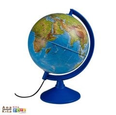 Işıklı Dünya Küre 20 cm (Fiziki+Siyasi Maket)