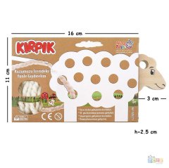 Kırpık İp Geçirme (Ahşap Eğitici Oyuncak) Kuzu (Dikiş-Dikme Seti)