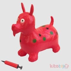 Oyuncak Şişme Hayvan KÖPEK (Zıp Zıp Zıplama Pilates) Kırmızı