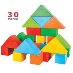 Büyük Bloklar Bloklar 30 Parça (Geometrik Şekiller  Anaokulu Materyalleri)