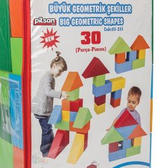 Büyük Bloklar Bloklar 30 Parça (Geometrik Şekiller  Anaokulu Materyalleri)