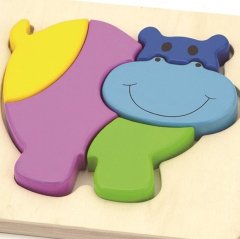 2D Ahşap Puzzle Su Aygırı (Eğitici Oyuncaklar)