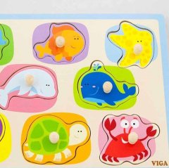 Deniz Hayvanları Puzzle (Tutmalı Okul Öncesi Oyuncak)