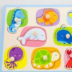 Deniz Hayvanları Puzzle (Tutmalı Okul Öncesi Oyuncak)