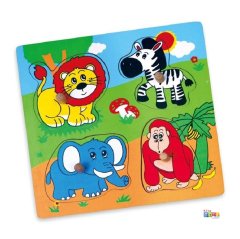 Tutmalı Vahşi Hayvanlar Puzzle (Okul Öncesi Oyuncak)