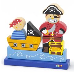Mıknatıslı 3D Puzzle Blok-Korsan (Ahşap Okul Öncesi Oyuncak)