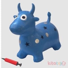 Şişme Hayvan İNEK (Zıp Zıp Oyuncak Zıplama Pilates) Boğa Mavi