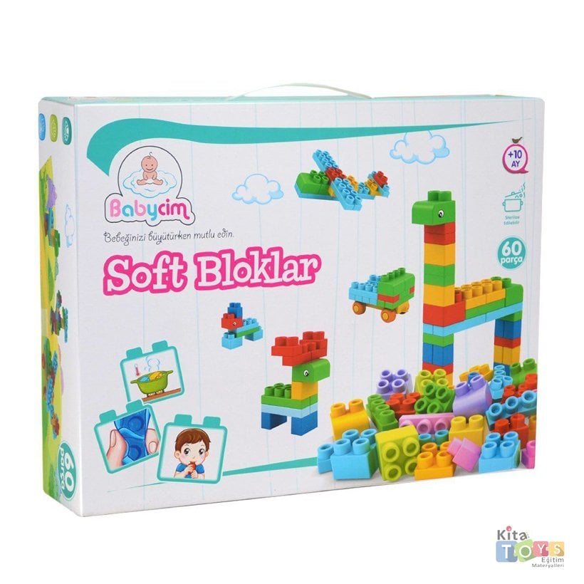 Babycim Soft Bloklar 60 Parça Lego Oyuncak 6661-3 Yumuşak