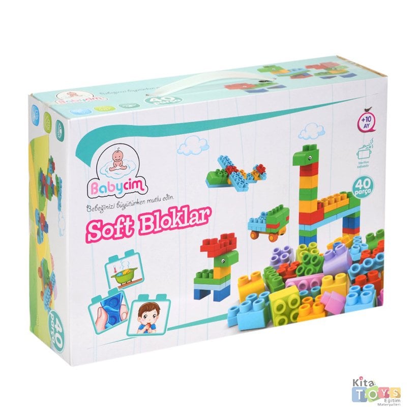 Babycim Soft Bloklar 40 Parça Lego Oyuncak 6661-2 Yumuşak