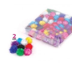 2 cm Simli Ponpon 100 Adet (Sanat Malzemeleri)