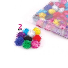 2 cm Simli Ponpon 100 Adet (Sanat Malzemeleri)