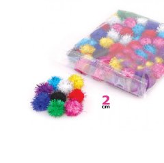 2 cm Simli Ponpon 100 Adet (Sanat Malzemeleri)