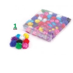 1 cm Simli Ponpon 200 Adet (Sanat Malzemeleri)