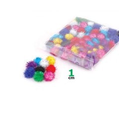 1 cm Simli Ponpon 200 Adet (Sanat Malzemeleri)