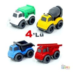 4'lü Kırılmaz Harika Kamyonlar Seti 2 (Araçlar Arabalar)