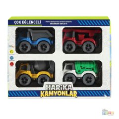 4'lü Kırılmaz Harika Kamyonlar Seti 2 (Araçlar Arabalar)