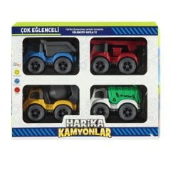 4'lü Kırılmaz Harika Kamyonlar Seti 2 (Araçlar Arabalar)