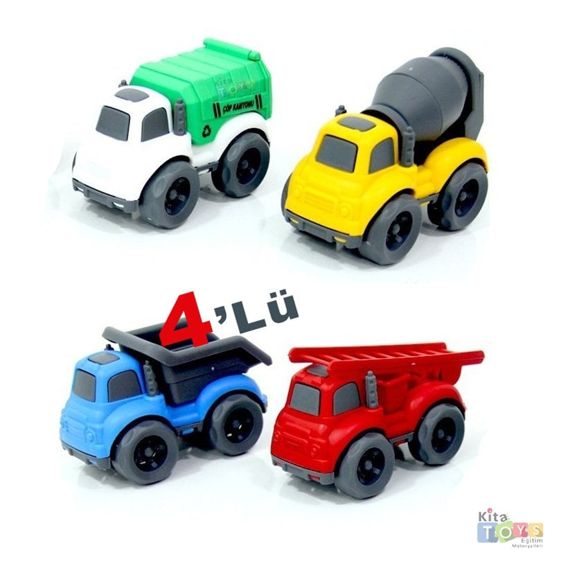 4'lü Kırılmaz Harika Kamyonlar Seti 2 (Araçlar Arabalar)