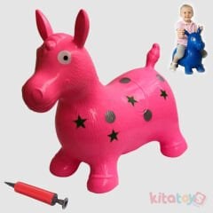 Zıp Zıp Şişme Hayvanlar EŞEK (Oyuncak Zıplama Pilates) Pembe