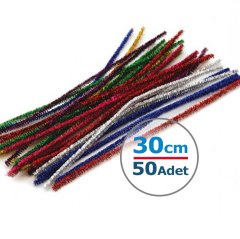 30 cm Simli Metalik Şönil 50 Adet