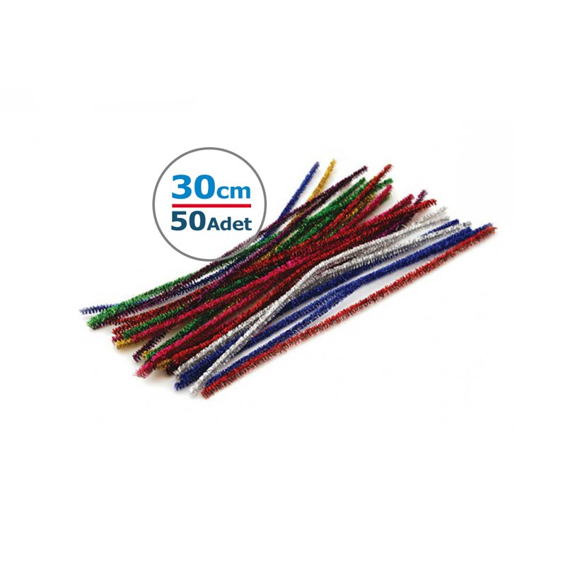 30 cm Simli Metalik Şönil 50 Adet