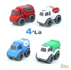 4'lü Kırılmaz Harika Kamyonlar Seti 1 (Araçlar Arabalar)
