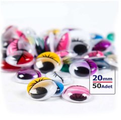 20mm Renkli Oynar Göz 50'Li (Kırtasiye Malzemeleri)
