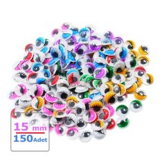 15 mm Renkli Oynar Göz 150'Li (Kırtasiye Malzemeleri)