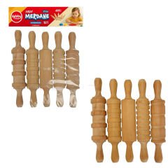 Ahşap Oyun Hamuru Merdane Seti 5'Li