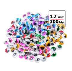 12 mm Renkli Oynar Göz 300'Lü (Kırtasiye Malzemeleri)