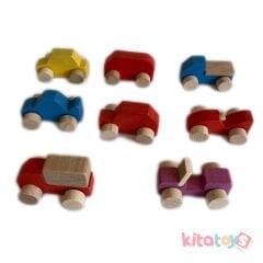 Mini Ahşap Taşıtlar 8'Li (Arabalar Araçlar)