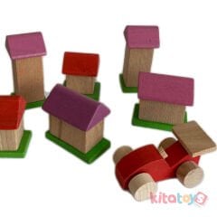 Mini Arabalı Şehir Seti (Ahşap Oyuncaklar)