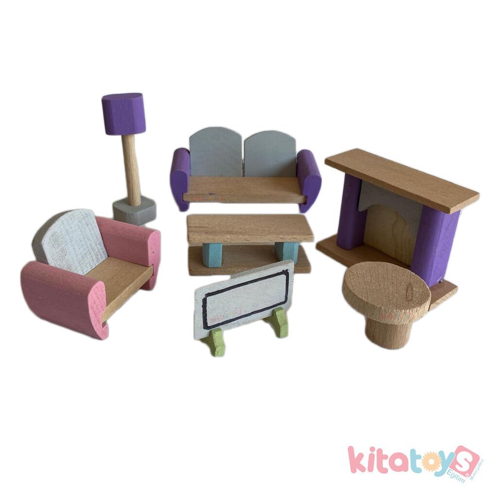 Mini Oturma Odası Takımı (Ahşap Evcilik Salon Seti)