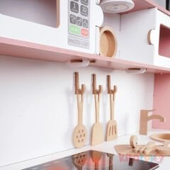 Led Ocaklı Elizya Mutfak Seti (Oyuncak Ahşap Evcilik Merkezi Dolap)