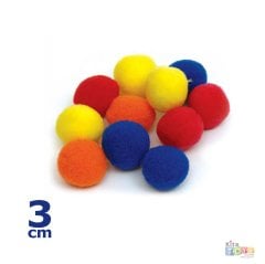 3 cm Ponpon 50 Adet (Sanat Kırtasiye Malzemesi)