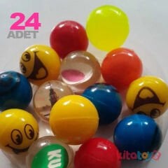 Zıplayan Top 24'Lü (Oyuncak Otomat Topu) Renkli Zıp zıp Lastik