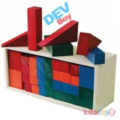 Sandıklı Ahşap Renkli Bloklar (Dev Boy) 70 Parça