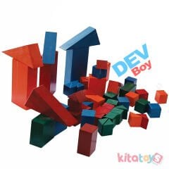 Sandıklı Ahşap Renkli Bloklar (Dev Boy) 70 Parça